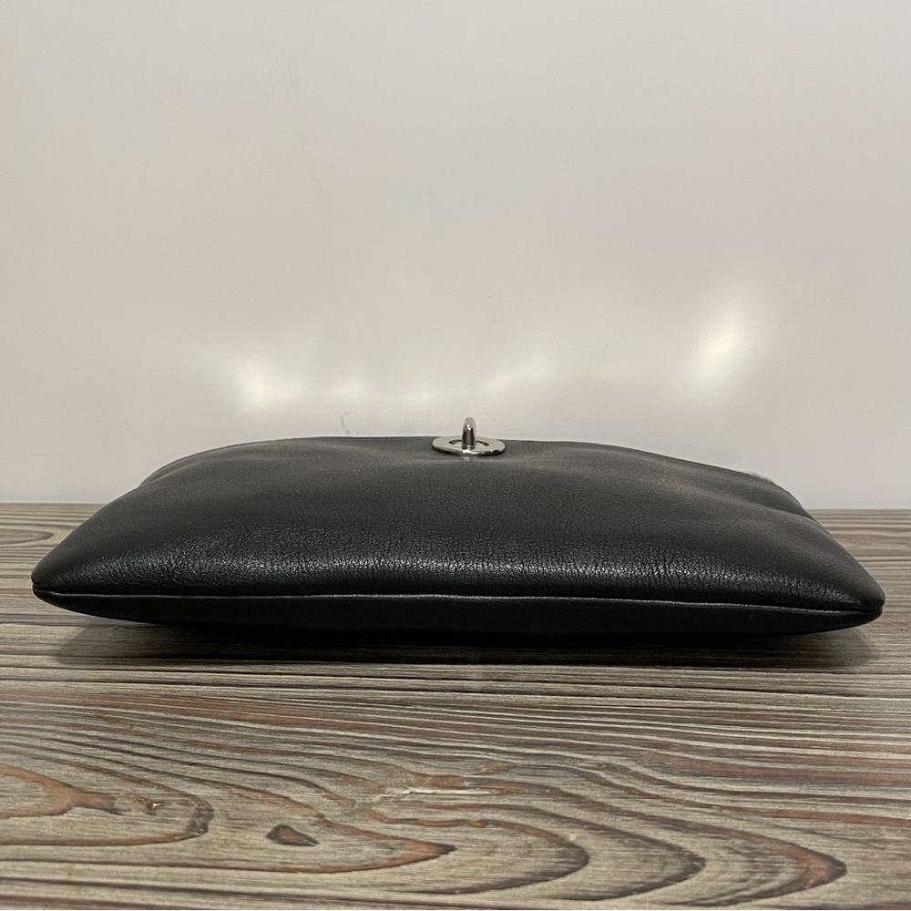 Coach Legacy Turnlock Mirror Gold Metallic Black Leather Crossbody Bag Clutch - Picture 8 of 16